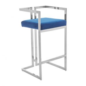 Tedworth Blue And Silver Bar Stool