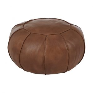 Gilston Brown Leather Pouffe