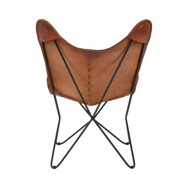 Gilston Tan Leather Butterfly Chair