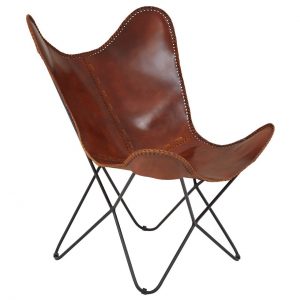 Gilston Tan Leather Butterfly Chair