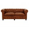 Gilston Brown 3 Seat Chesterfield Sofa