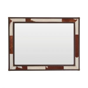 Mallord Brown/White Genuine Cowhide Wall Mirror