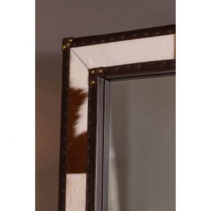 Mallord Brown/White Genuine Cowhide Wall Mirror