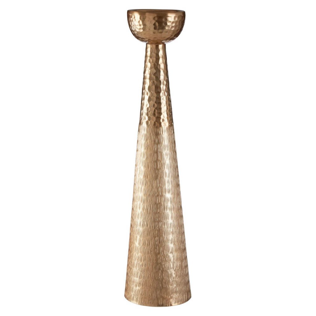 Bedfords Walk Gold Finish Pillar Candle Holder