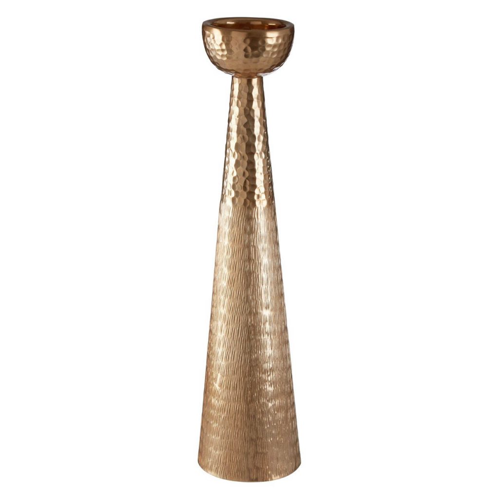 Bedfords Walk Gold Finish Pillar Candle Holder