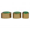 Beatrice Set Of 3 Trinket Boxes With Green Lids