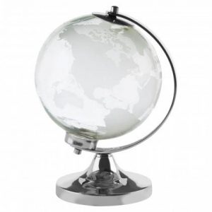 Chesterton Small Silver Finish Glass Globe