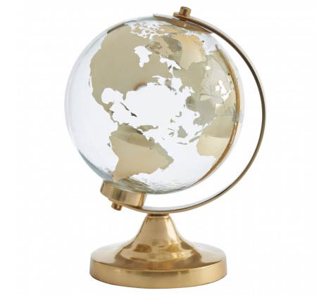 Chesterton Small Gold Finish Glass Globe