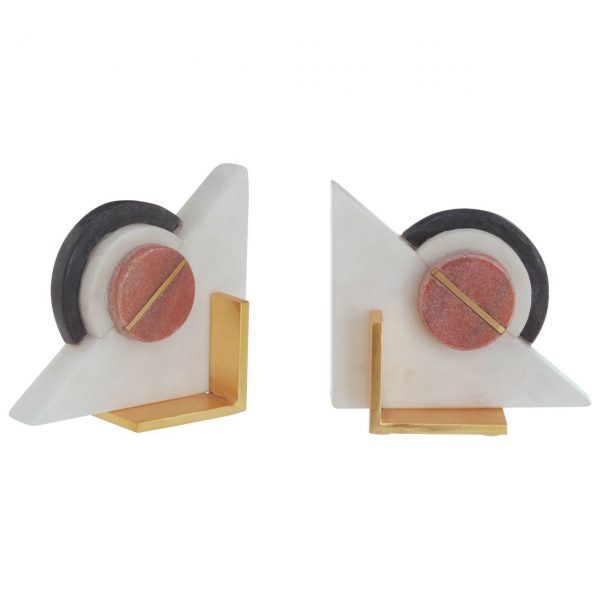 Gregory Set Of 2 Marble Bookends
