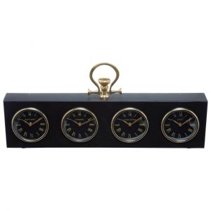 Harriet Black & Gold Time Zone Clock