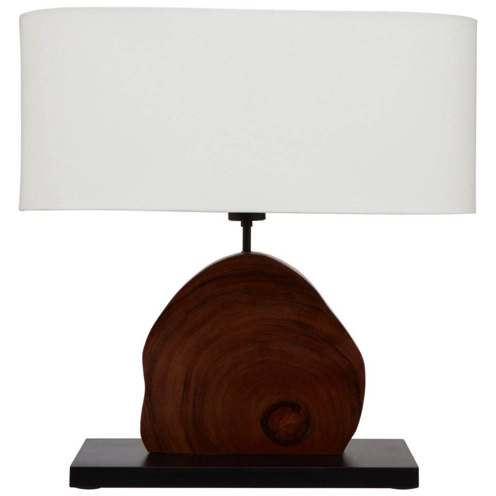 Glynde Table Lamp With Curved Wood Base
