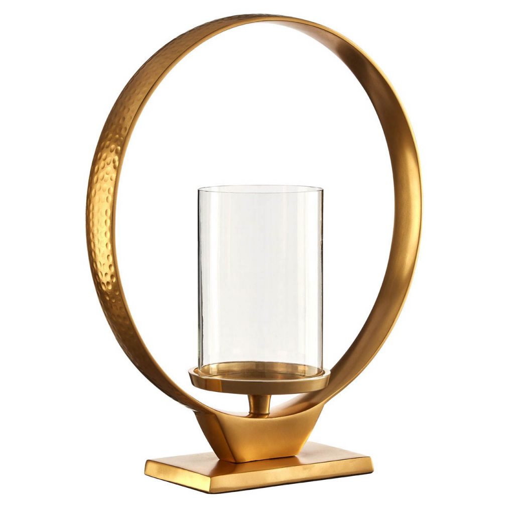 Queensberry Medium Gold Finish Candle Holder