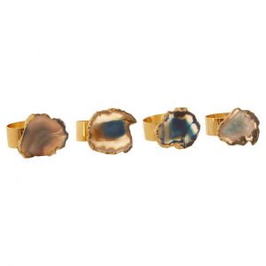 Denyer Blue / Gold Napkin Rings