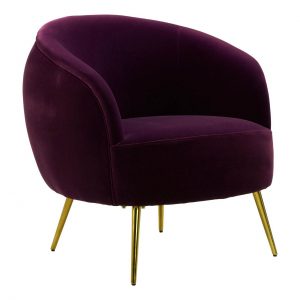 Skinner Purple Velvet Armchair