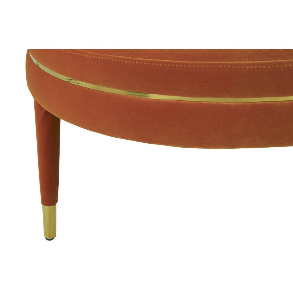 Skinner Orange Velvet Footstool