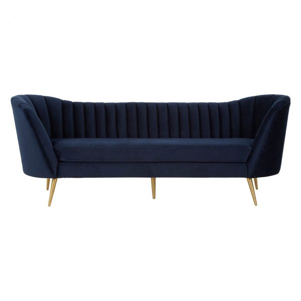 Eldon 3 Seat Blue Velvet Sofa