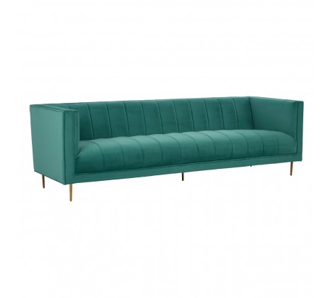 Edith 3 Seat Green Sofa