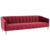 Nursery 3 Seat Wine Velvet Sofa