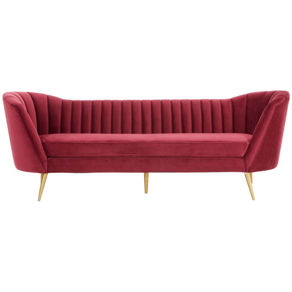 Eldon 3 Seat Wine Velvet Sofa