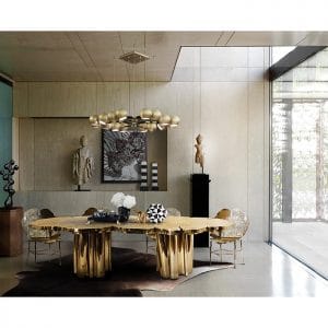 Jonathan S Hooper Dining Table | Gold | 12 Seats